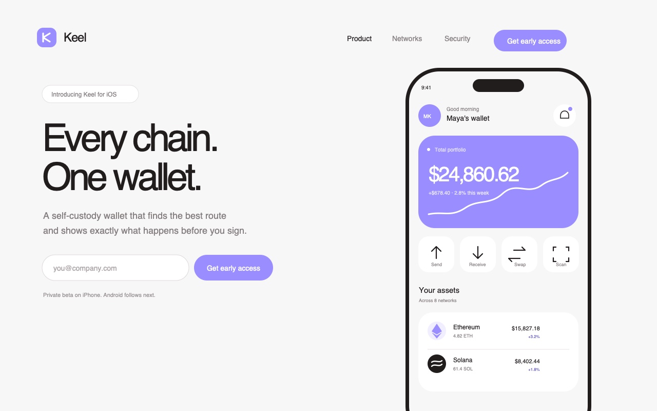 Mobile Crypto Landing template preview
