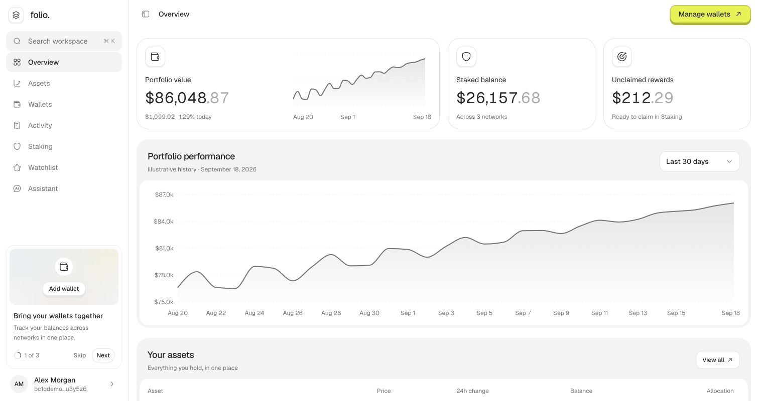 Folio Crypto Portfolio template preview