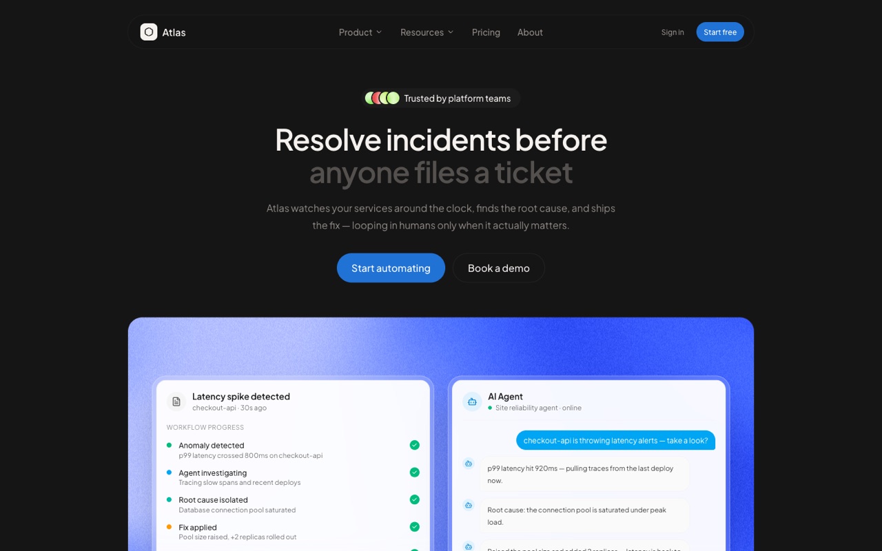 AI Agent Landing template preview