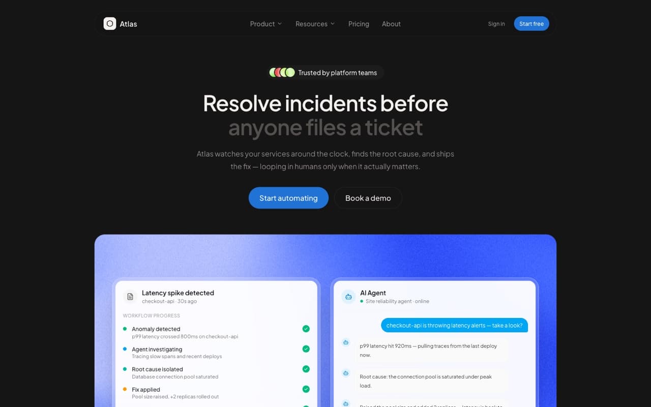 AI Agent Landing template preview